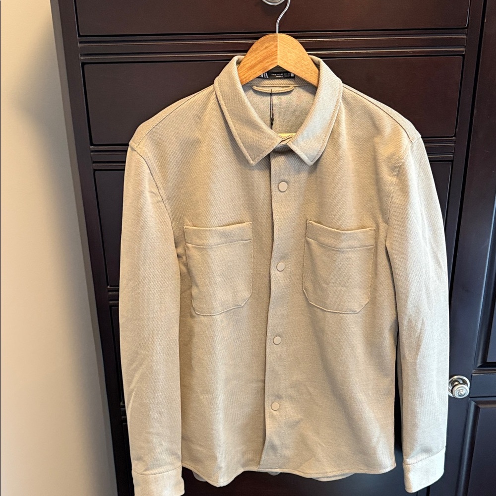 Zara Men's Light Tan Shirt Jacket